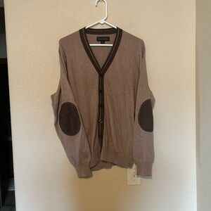 Kenneth Roberts Platinum Men’s Cashmere Blend Cardigan Sweater Elbow Patches M